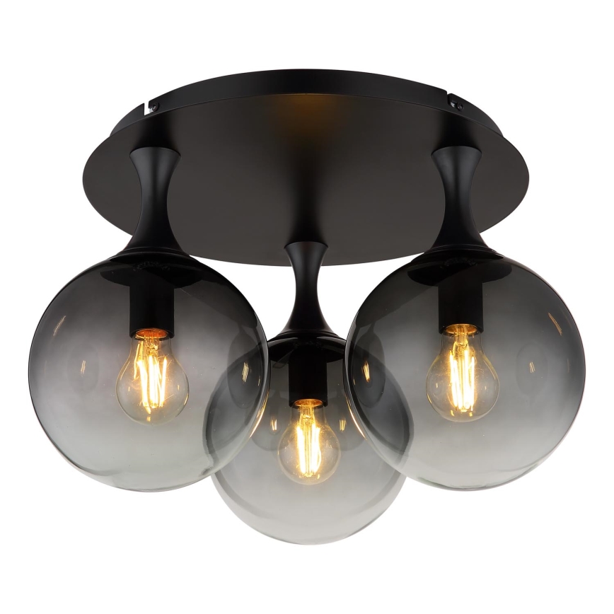Globo - Bevestigde hanglamp 3xE27/10W/230V diameter 46 cm zwart