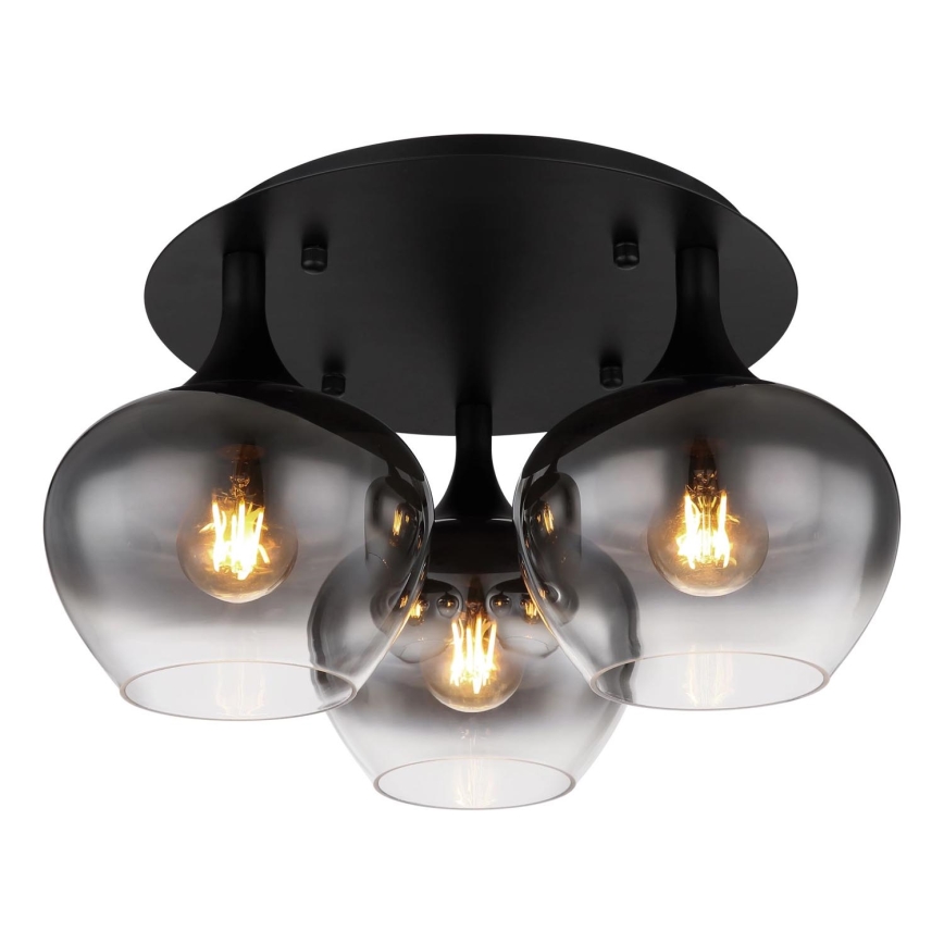 Globo - Bevestigde hanglamp 3xE27/40W/230V diameter 45 cm zwart