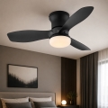 Globo - Dimbare plafondventilator met LED/15W/230V 2700-6500K zwart + afstandsbediening