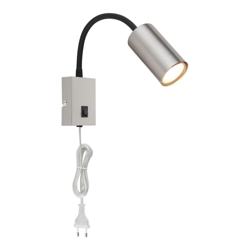 Globo - Flexibele wandlamp 1xGU10/25W/230V zwart/mat chroom