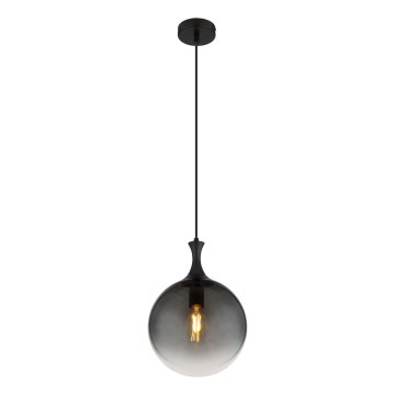 Globo - Hanglamp aan een koord 1xE27/10W/230V diameter 25 cm zwart