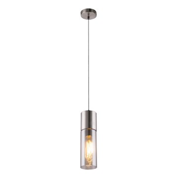Globo - Hanglamp aan een koord 1xE27/25W/230V diameter 10,5 cm mat chroom