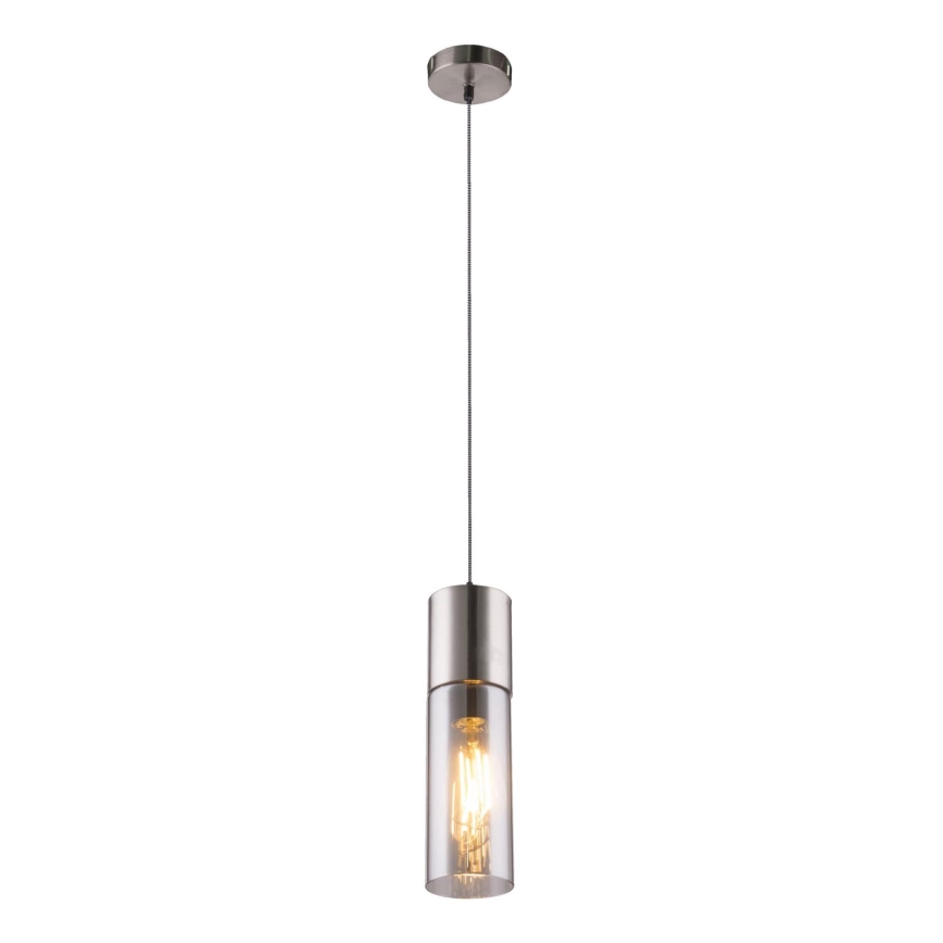 Globo - Hanglamp aan een koord 1xE27/25W/230V diameter 10,5 cm mat chroom