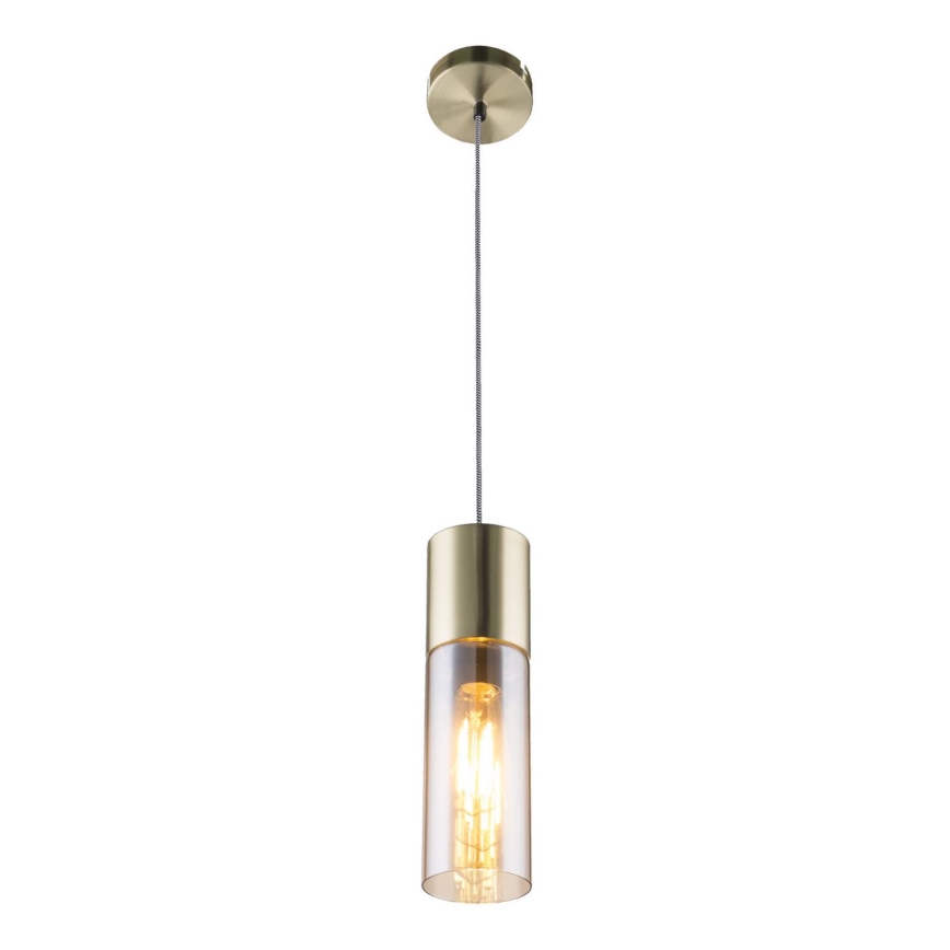 Globo - Hanglamp aan een koord 1xE27/25W/230V diameter 10,5 cm messing