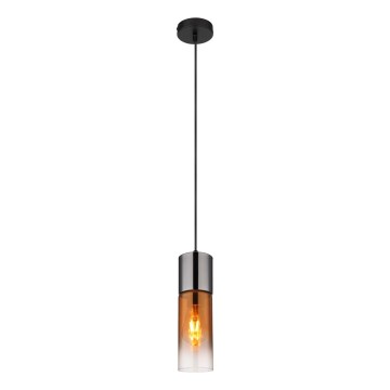 Globo - Hanglamp aan een koord 1xE27/25W/230V diameter 10,5 cm zwart/koper