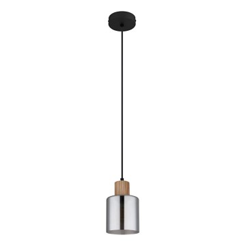 Globo - Hanglamp aan een koord 1xE27/25W/230V zwart diameter 12 cm