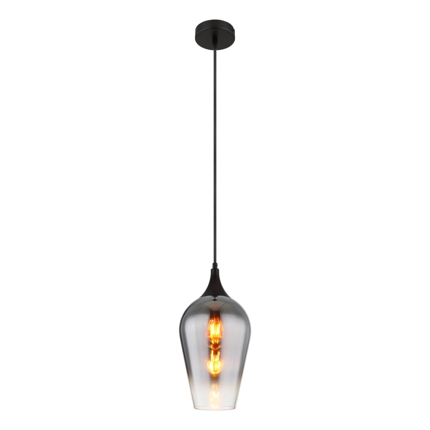 Globo - Hanglamp aan een koord 1xE27/60W/230V diameter 18 cm zwart