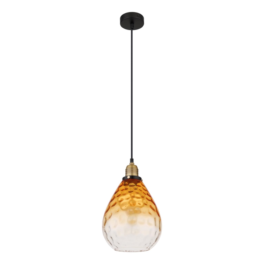 Globo - Hanglamp aan een koord 1xE27/60W/230V diameter 21 cm oranje