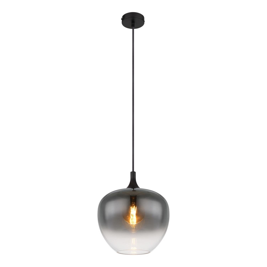 Globo - Hanglamp aan een koord 1xE27/60W/230V diameter 29 cm zwart
