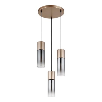 Globo - Hanglamp aan een koord 3xE27/25W/230V brons diameter 34 cm