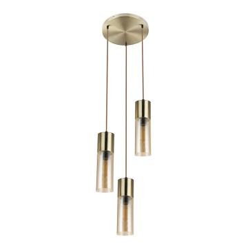 Globo - Hanglamp aan een koord 3xE27/25W/230V diameter 30 cm messing
