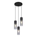 Globo - Hanglamp aan een koord 3xE27/25W/230V diameter 30 cm zwart