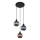 Globo - Hanglamp aan een koord 3xE27/25W/230V diameter 36 cm koper/groen/blauw