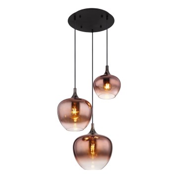 Globo - Hanglamp aan een koord 3xE27/40W/230V koper