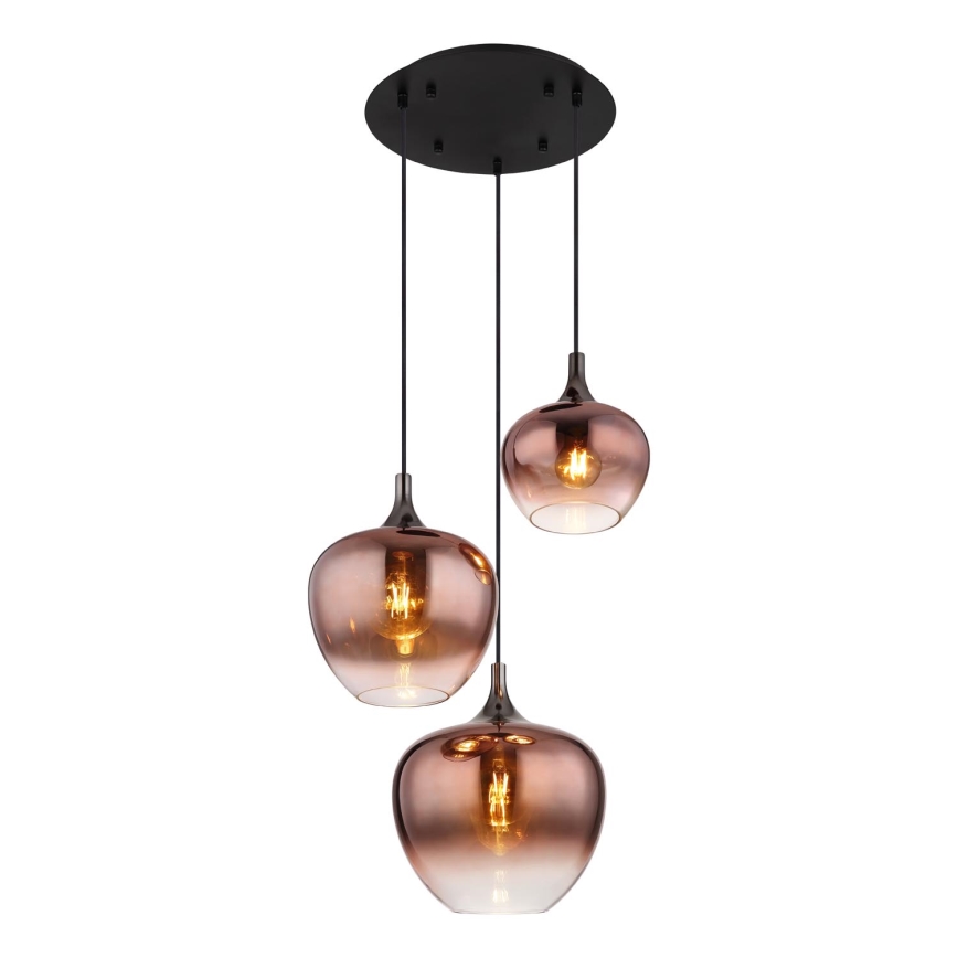 Globo - Hanglamp aan een koord 3xE27/40W/230V koper