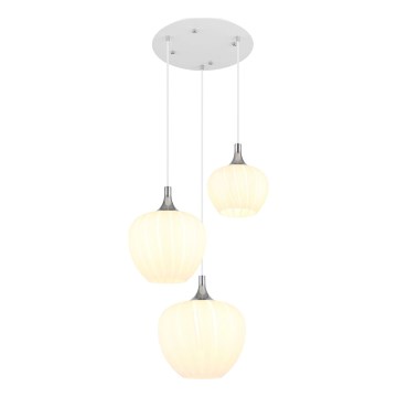 Globo - Hanglamp aan een koord 3xE27/40W/230V wit
