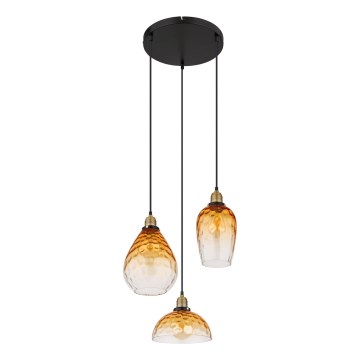 Globo - Hanglamp aan een koord 3xE27/60W/230V diameter 46 cm oranje