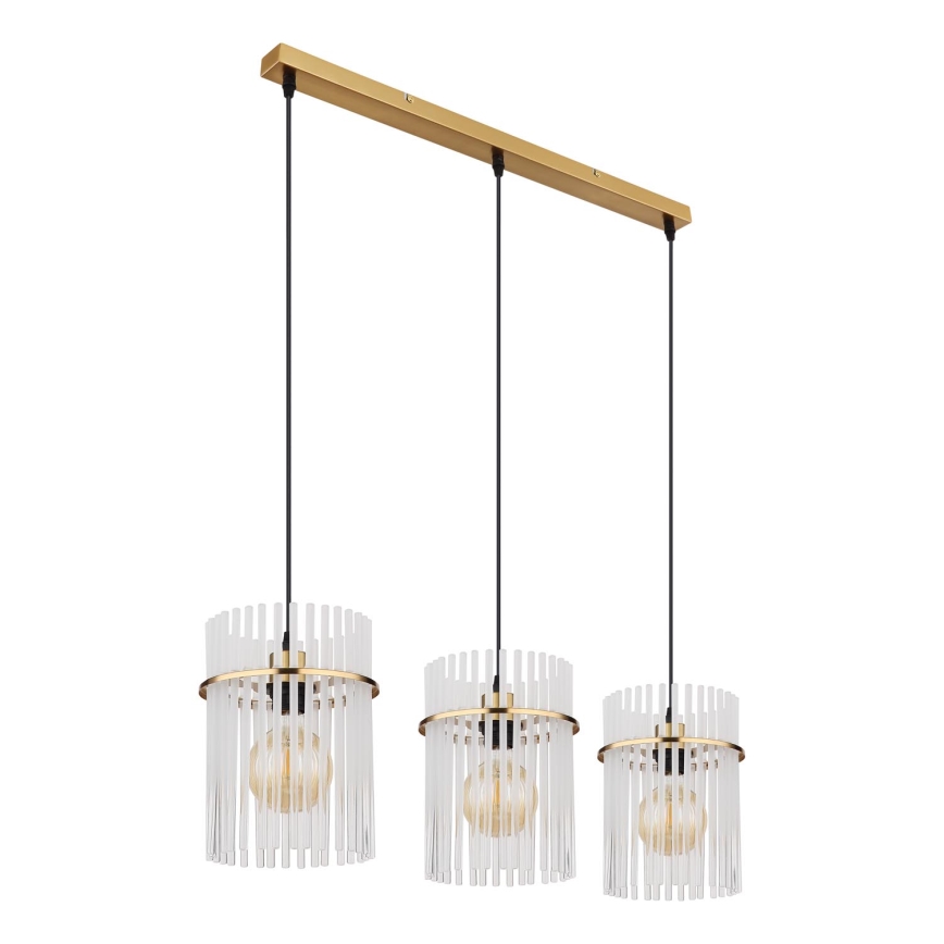 Globo - Hanglamp aan een koord 3xE27/60W/230V goud