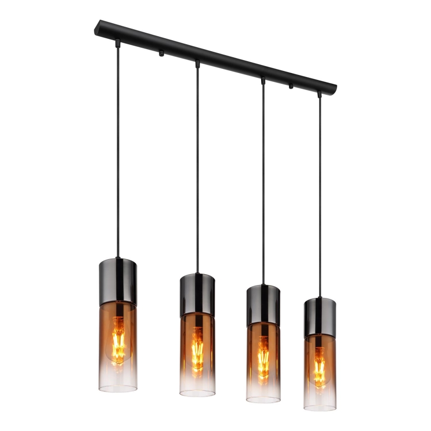 Globo - Hanglamp aan een koord 4xE27/25W/230V zwart/koper