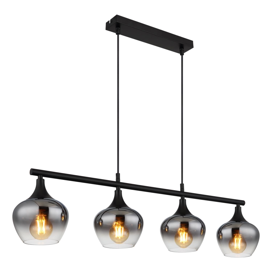 Globo - Hanglamp aan een koord 4xE27/40W/230V zwart