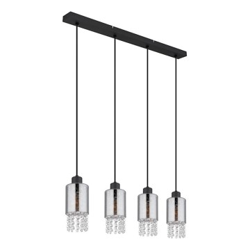 Globo - Hanglamp aan een koord 4xE27/40W/230V zwart