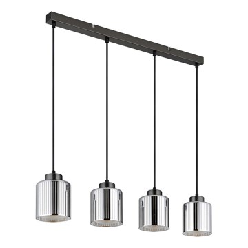 Globo - Hanglamp aan een koord 4xE27/60W/230V glanzend chroom