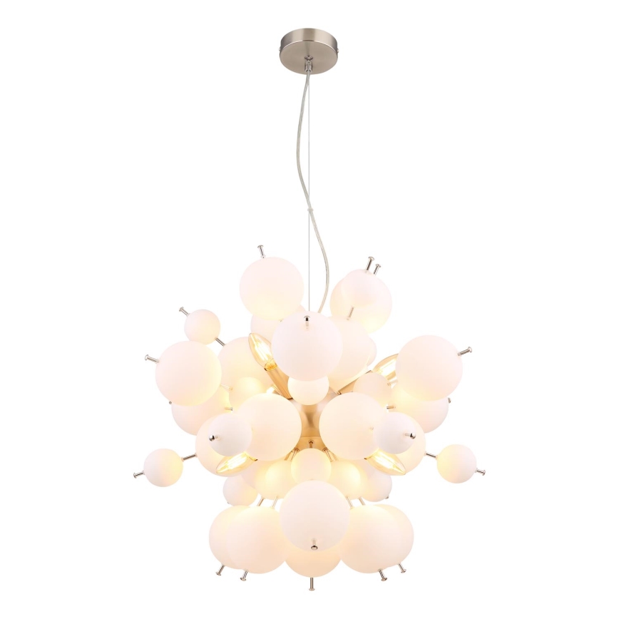 Globo - Hanglamp aan een koord 6xE14/25W/230V diameter 55 cm wit