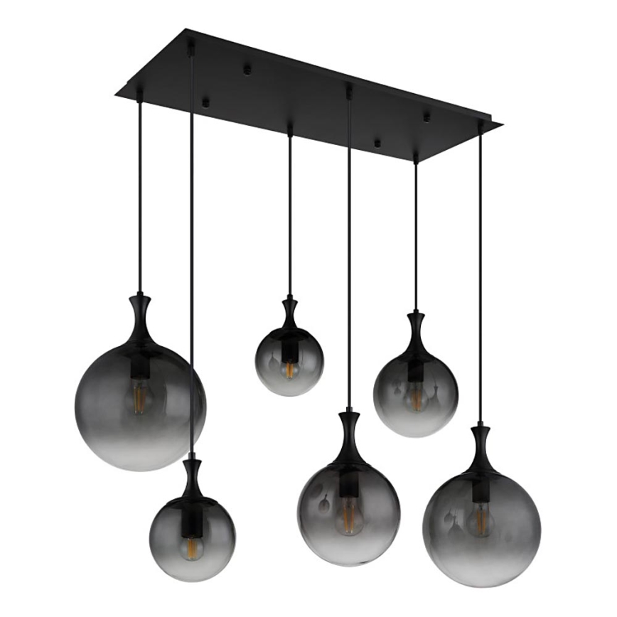Globo - Hanglamp aan een koord 6xE27/10W/230V zwart