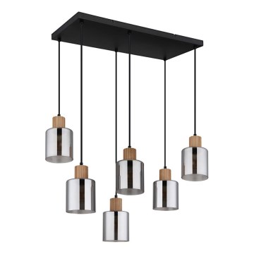 Globo - Hanglamp aan een koord 6xE27/25W/230V zwart