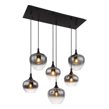 Globo - Hanglamp aan een koord 6xE27/40W/230V zwart