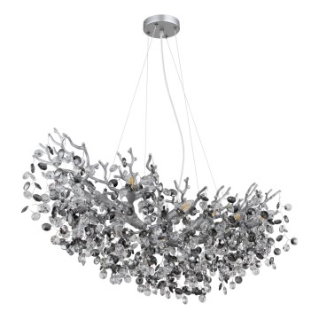 Globo - Hanglamp aan kabel 10xE14/40W/230V, zilverkleurig