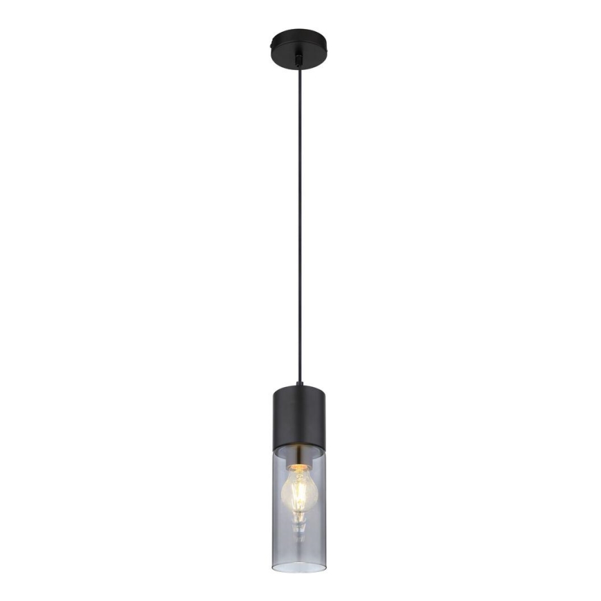 Globo - Hanglamp aan kabel 1xE27/25W/230V Ø 10,5 cm zwart
