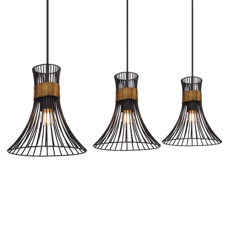 Globo - Hanglamp aan koord PURRA 3x E27 / 60W / 230V