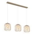 Globo - Hanglamp met kabel 3xE27/40W/230V beige/wit