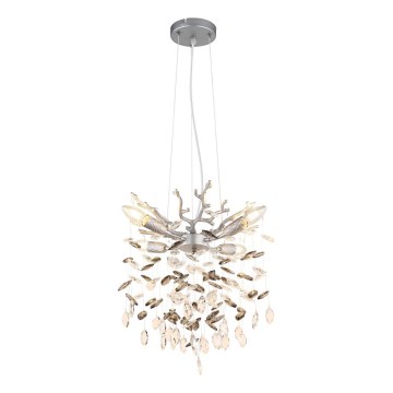 Globo - Hanglamp met kabel 4xE14/40W/230V zilver