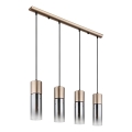 Globo - Hanglamp met kabel, 4xE27/25W/230V, bronskleurig