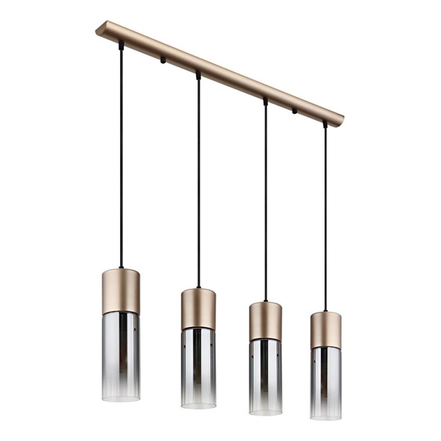 Globo - Hanglamp met kabel, 4xE27/25W/230V, bronskleurig