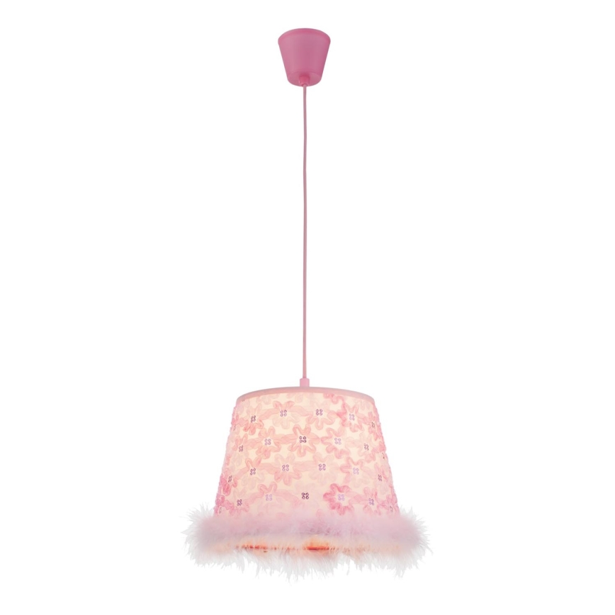 Globo - Kinder hanglamp aan een koord 1xE27/60W/230V roze
