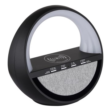 Globo - Lampe de table rechargeable LED RGB tactile avec haut-parleur et charge sans fil Qi LED/3,5W/5V 1800 mAh
