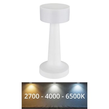 Globo - Lampe de table tactile à intensité variable LED/1W/3,7V 2700K/4000K/6500K 800 mAh USB blanc