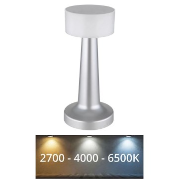 Globo - Lampe de table tactile à intensité variable LED/1W/3,7V 2700K/4000K/6500K 800 mAh USB chrome mat