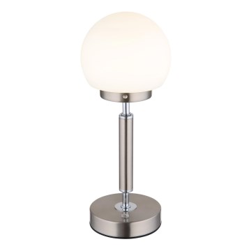 Globo - Lampe de table tactile rechargeable et à intensité variable LED/2,5W/5V 1800mAh 2700/4000/6500K chrome mat