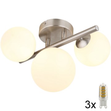 Globo - LED Bevestigde Hanglamp RIHA 3xG9/3,5W/230V mat chroom