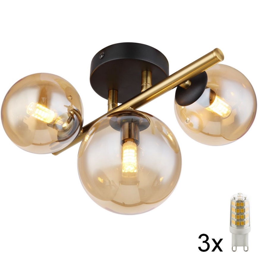 Globo - LED Bevestigde Hanglamp RIHA 3xG9/3,5W/230V messing