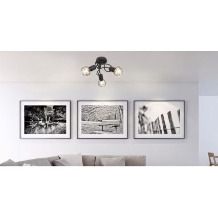 Globo - LED Bevestigde Hanglamp 3xE14/6W/230V zwart