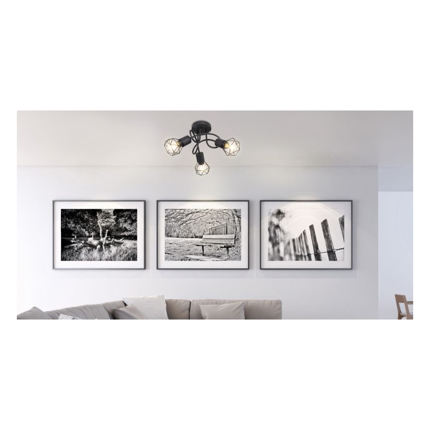 Globo - LED Bevestigde Hanglamp 3xE14/6W/230V zwart