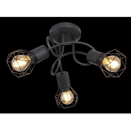 Globo - LED Bevestigde Hanglamp 3xE14/6W/230V zwart