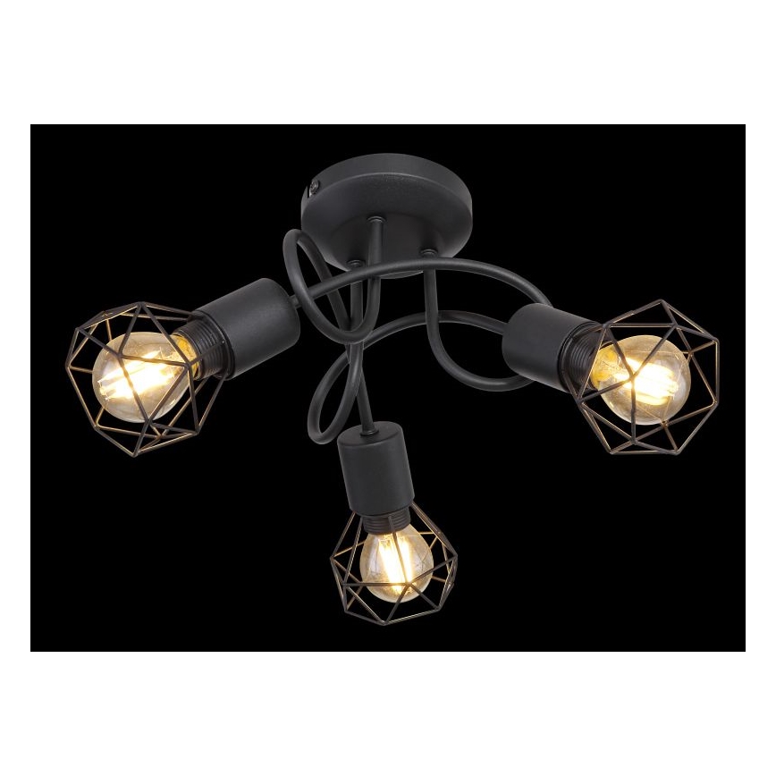 Globo - LED Bevestigde Hanglamp 3xE14/6W/230V zwart