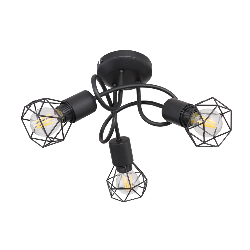 Globo - LED Bevestigde Hanglamp 3xE14/6W/230V zwart