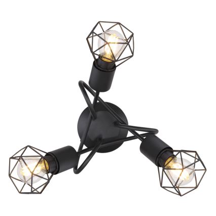 Globo - LED Bevestigde Hanglamp 3xE14/6W/230V zwart